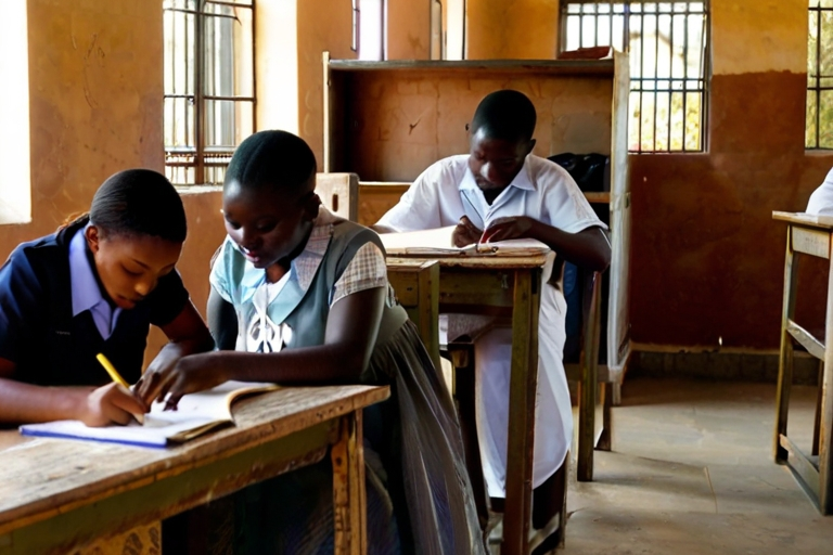 writing-exam-in-a-poor-African-school